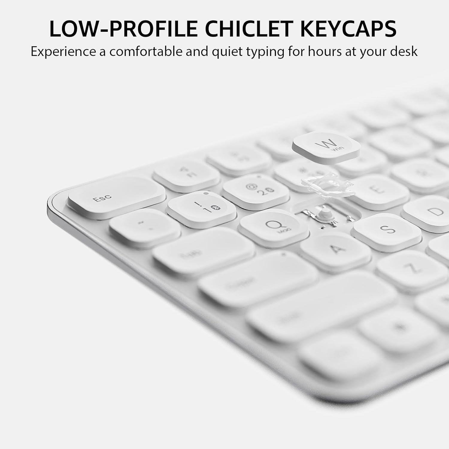 Rapoo E9550L Wireless Multi-mode Ultra-slim 110 Key Keyboard with Bluetooth and 2.4g White