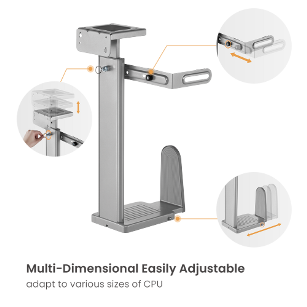 Bracom Matte Black Ultra Wide Adjustable Under-Desk & Wall PC / Gaming PC Mount