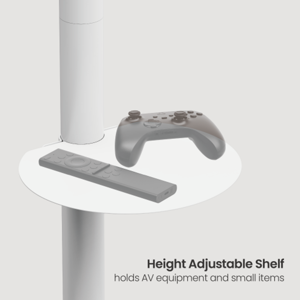 Bracom Heavy-Duty Mobile TV Floor Stand upto 86 inch TV White