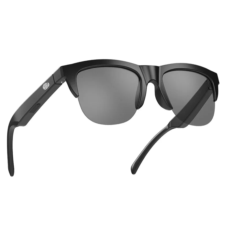 Smart Bluetooth V5.3 Sunglasses: High-Fidelity Outdoor Sports Headphones with UV Protection for Men and Women Black