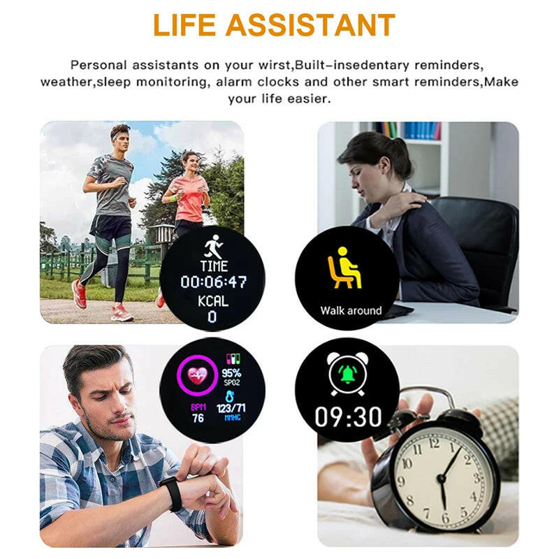 Waterproof Smart Watch for Women and Men - Electronic Fitness Tracker for Kids