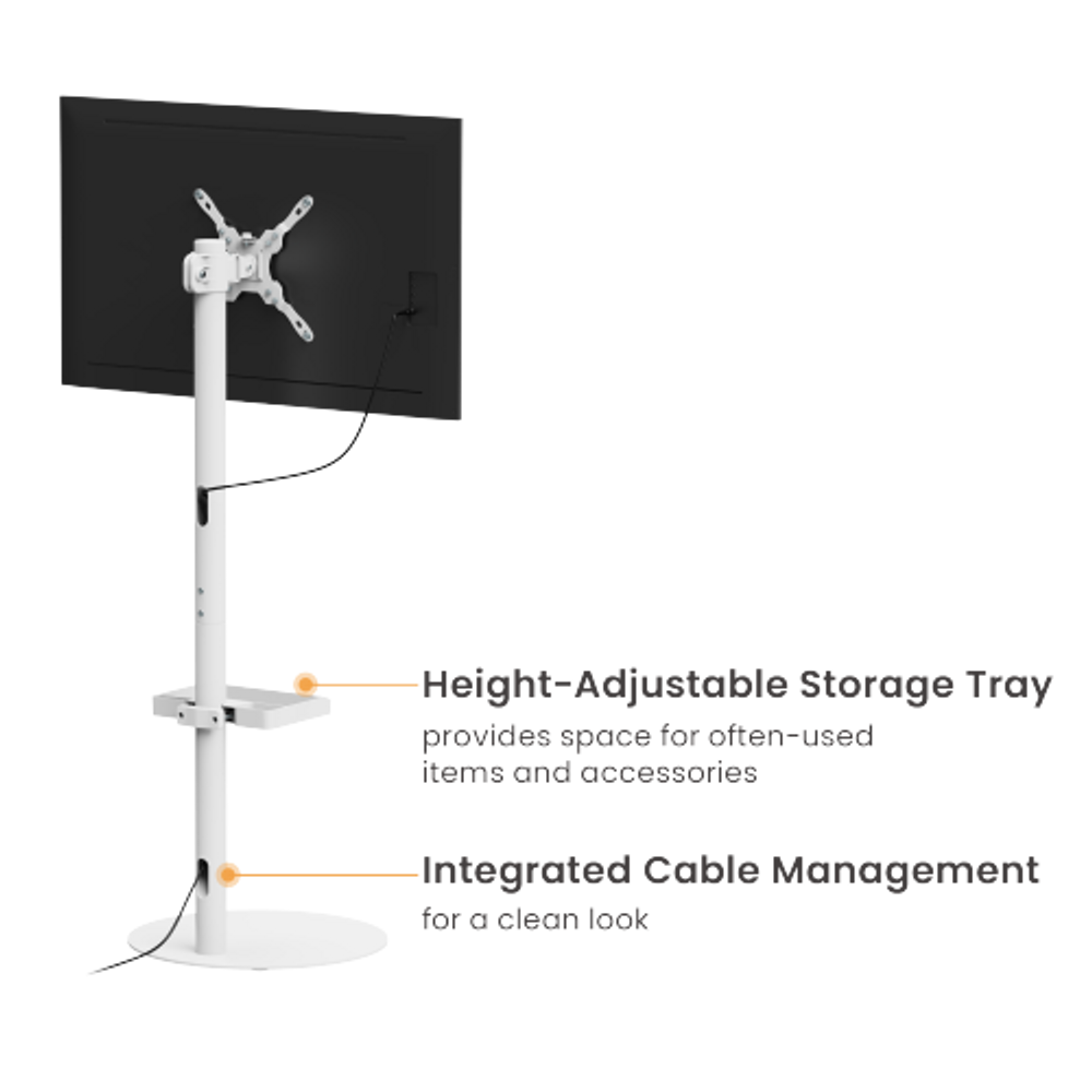 Bracom Chic TV Display Floor Stand White