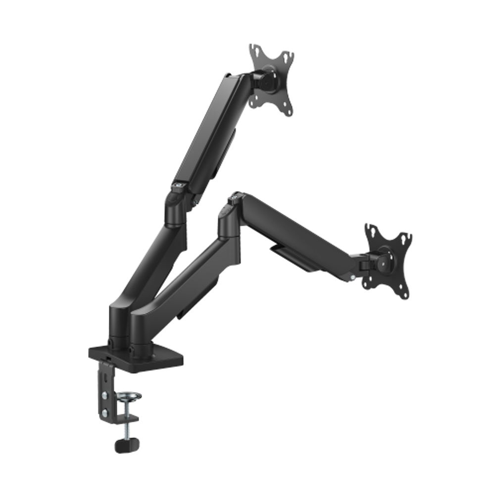 Bracom Super Economical Gas Spring Dual Monitor Arm with USB Ports Black Default Title