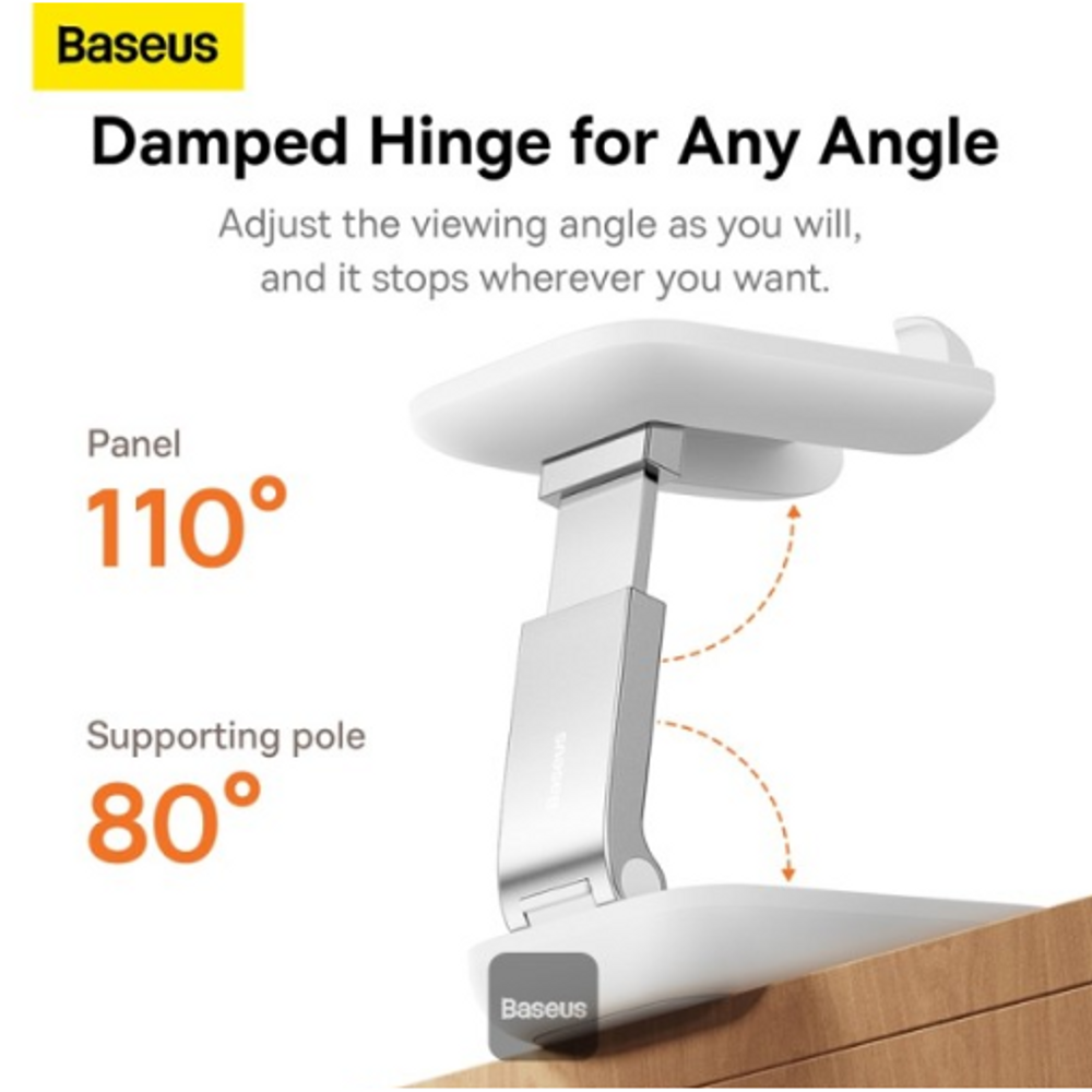 Baseus Moon White folding phone stand with adjustable damped hinge
