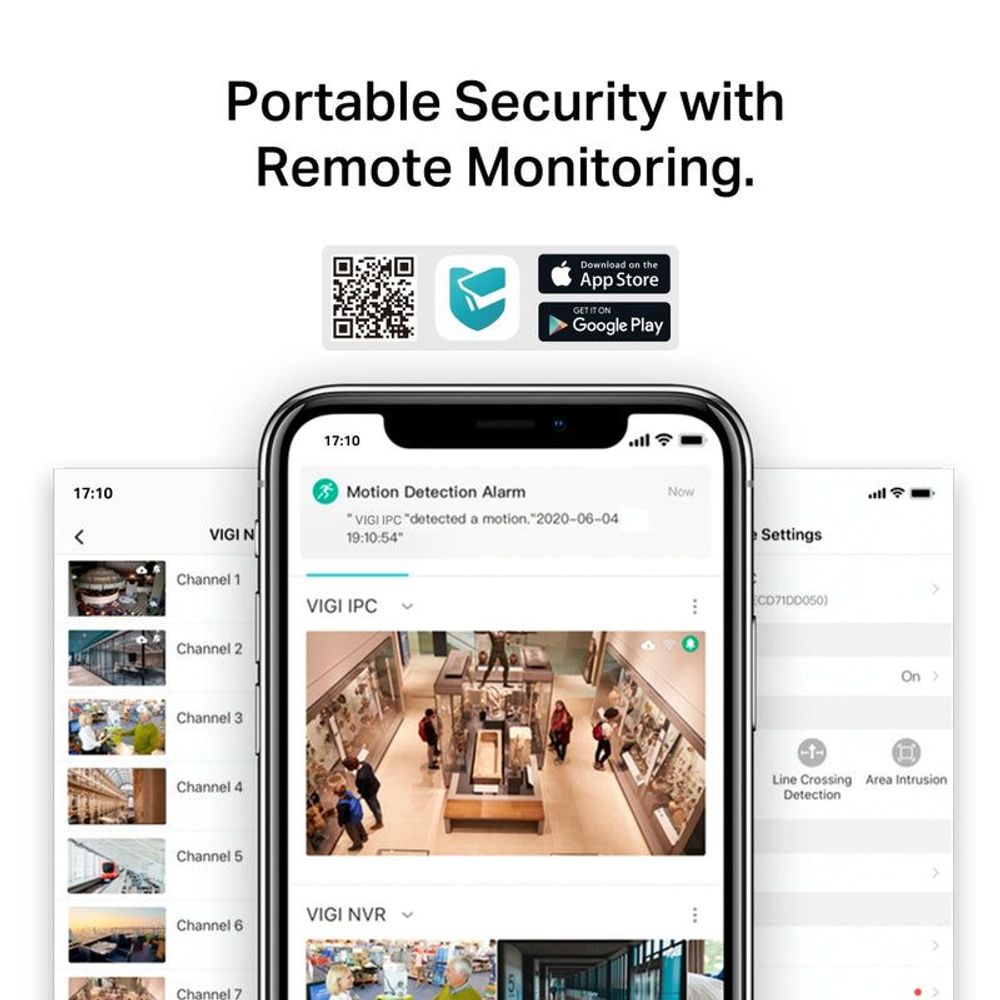 Smartphone app interface showing live feed from a Wi‑Fi turret security camera