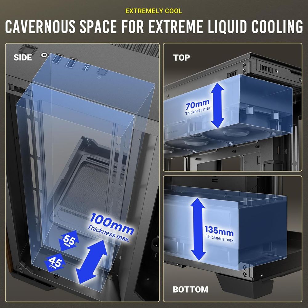Antec Constellation C8 wood Full-View E-ATX 440mm GPU PC Case