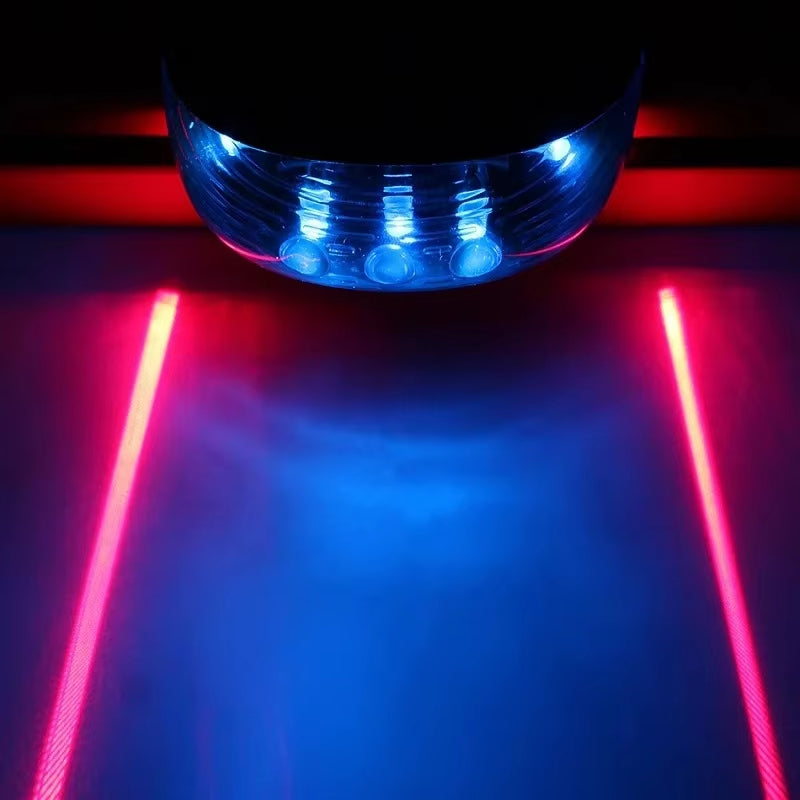 High-Visibility Bicycle LED Tail Light with Dual Laser and Waterproof Design for Enhanced Safety Blue Parallel