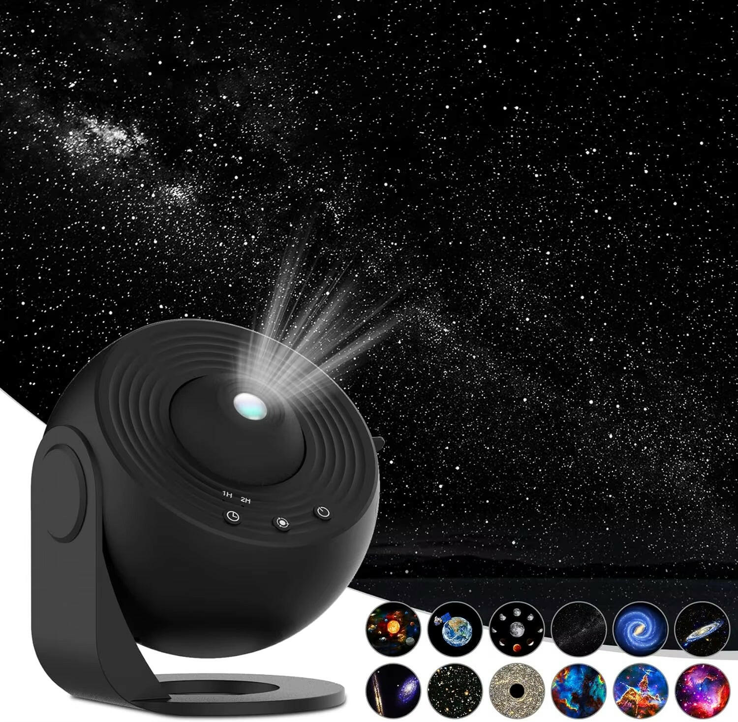 12-in-1 Starry Night Projector Black