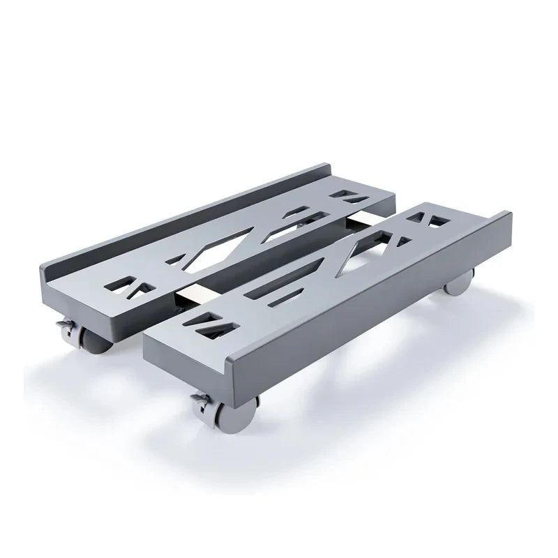 Adjustable Ventilated CPU Stand with Caster Wheels - Ideal Under Desk Holder for Most PC Towers Stainless Steel