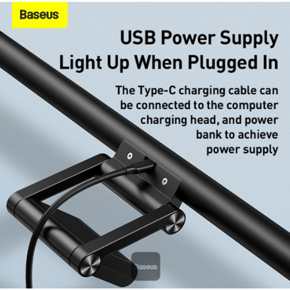 BAS25701 - Baseus i-wok Series USB Asymmetric Light Source Screen Hanging Light (Youth) Black