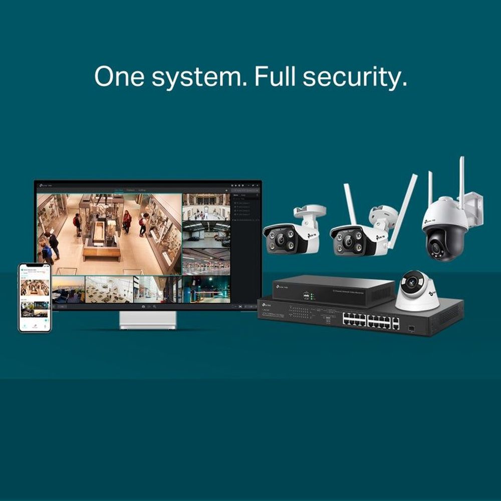 Outdoor full-color security camera system bundle with multiple cameras and NVR.
