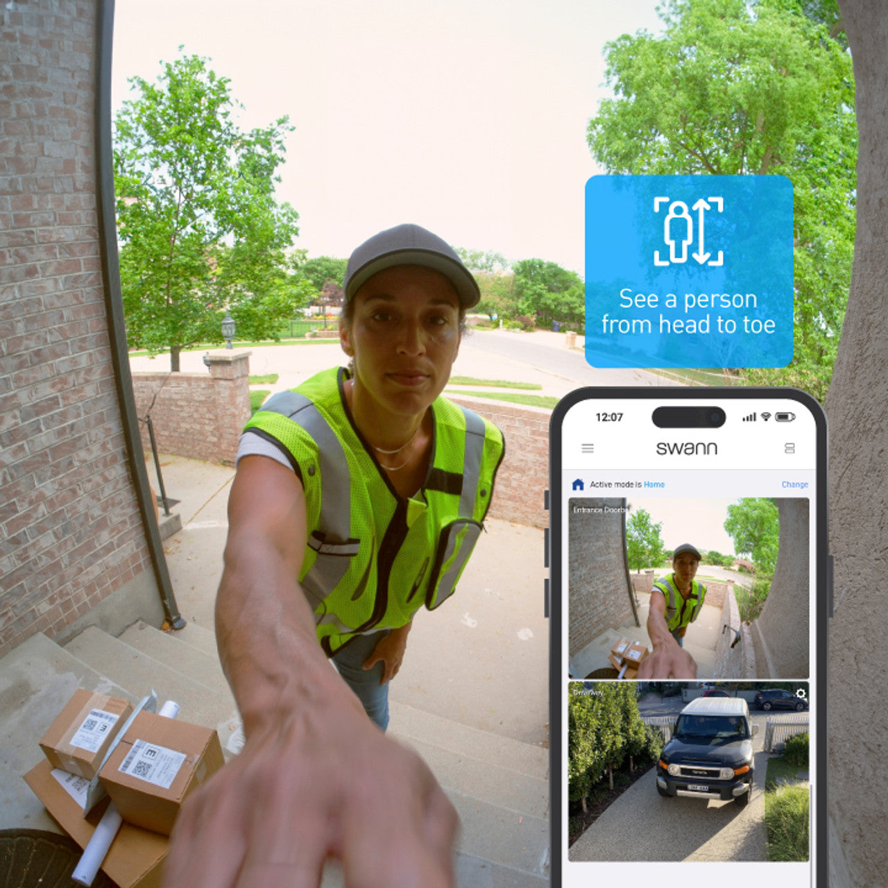 SWIFI-EVOVDB-GL - Swann Evo Wireless Video Doorbell (Black Colour)