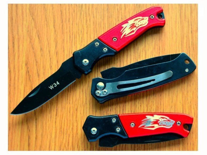 Wolf Folding Knife - Multi Purpose Red or Blue