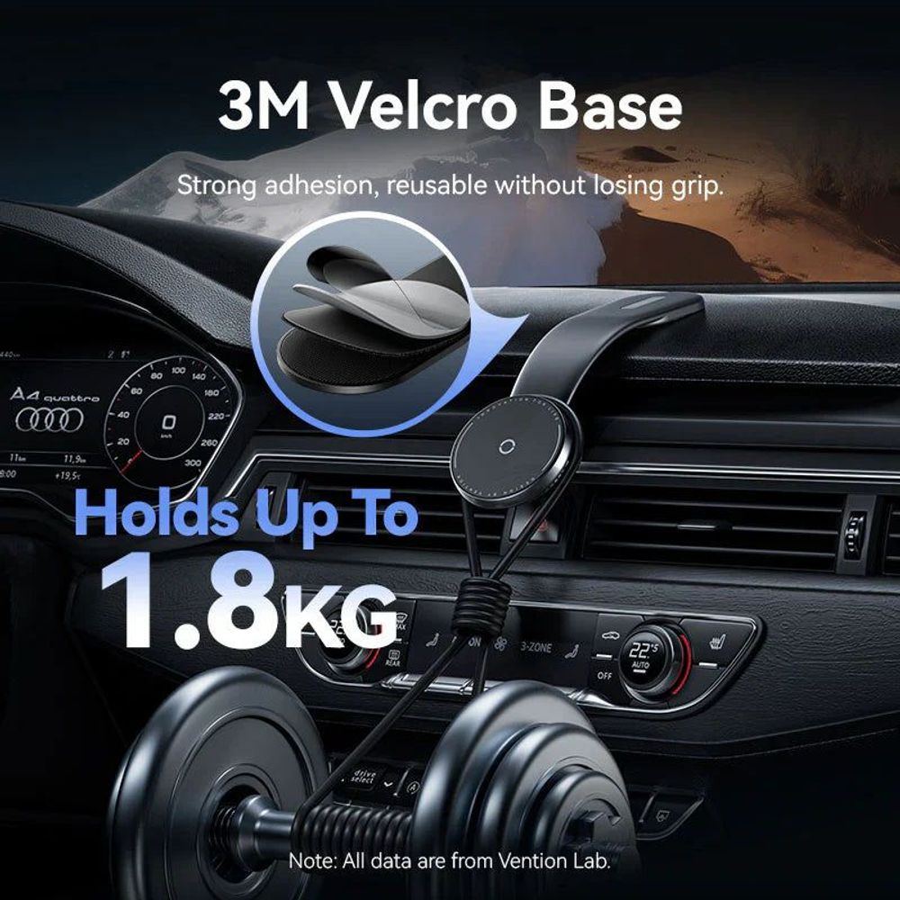 Vention Magnetic Wireless Car Mount Charger Black