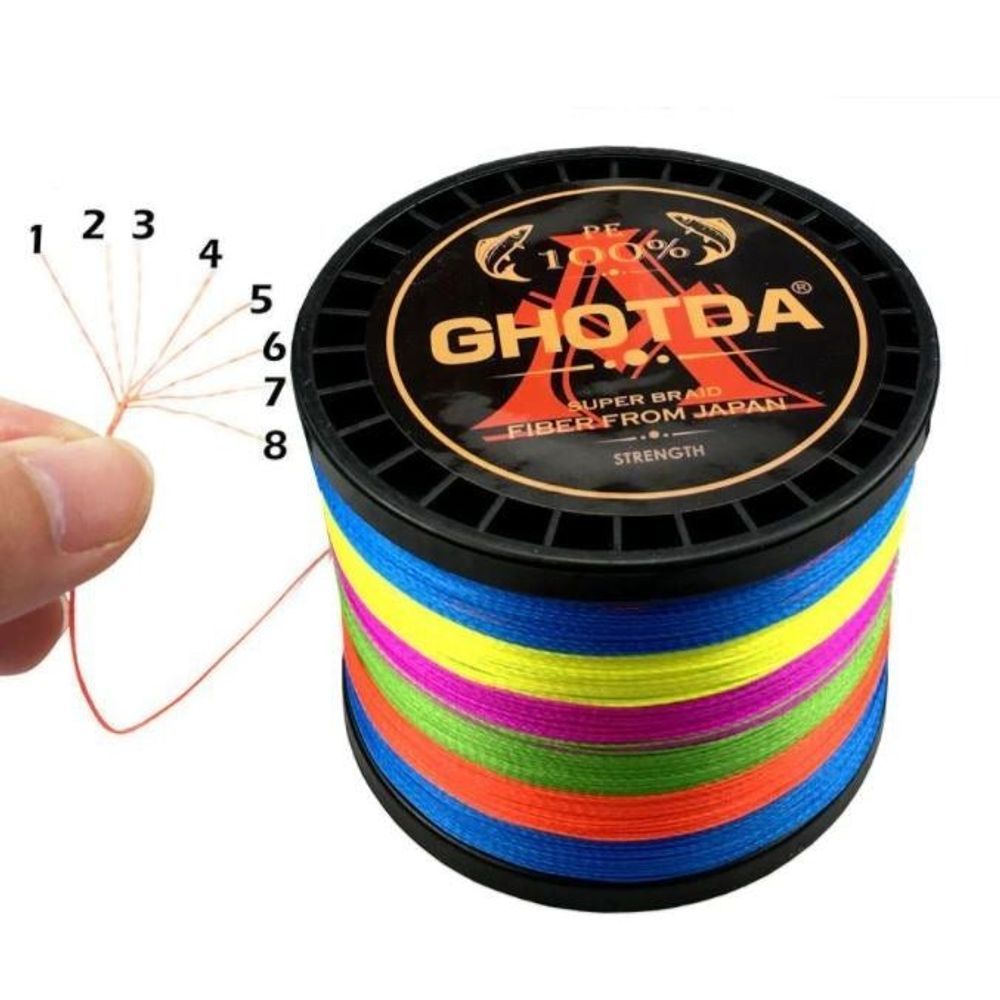 60lb x 1000m 8 strand Ghotda Fishing Braid Multi Colour