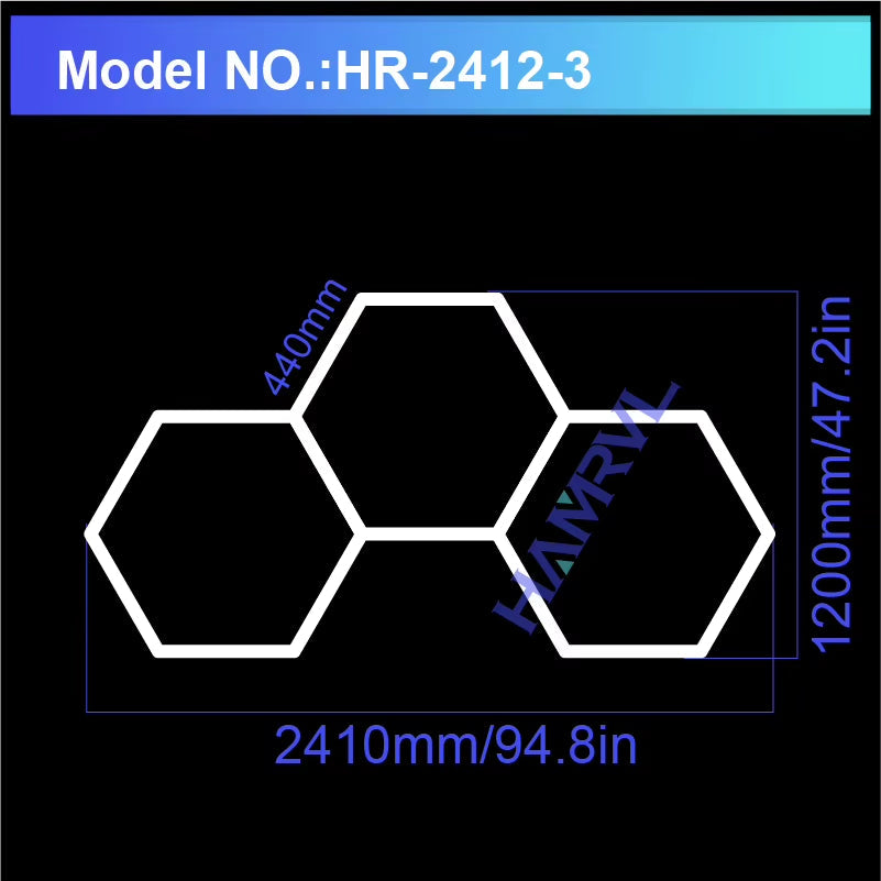 Hexagon LED Ceiling Lighting 110-240V Hr-2412-3 110-240V No