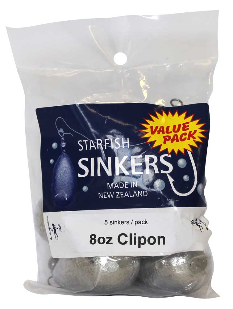 Starfish Clip-On Swivel Sinkers - Value Packs 8oz - Value Pack - Qty 5