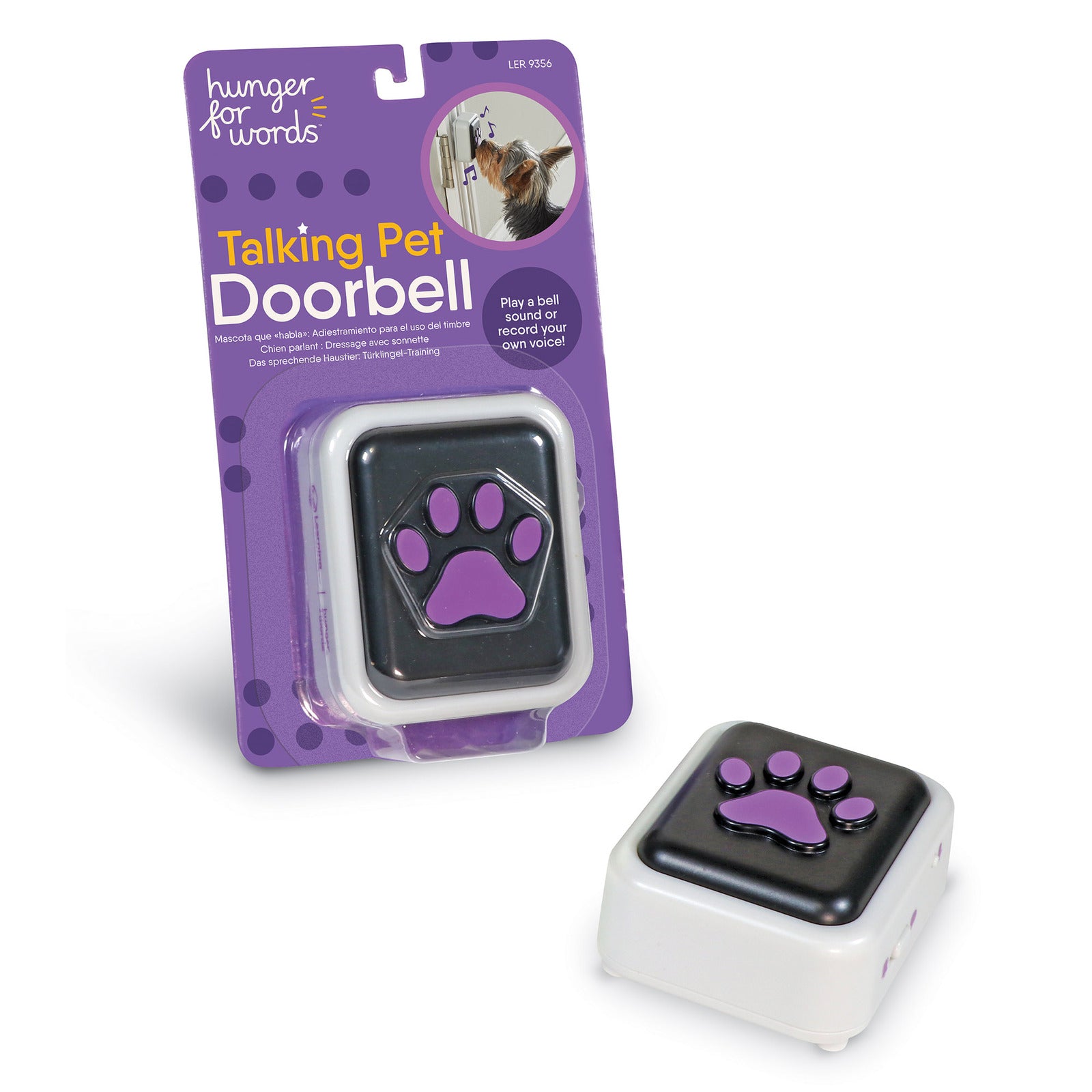 Flipside Talking Pet Doorbell with pre-recorded bell sounds