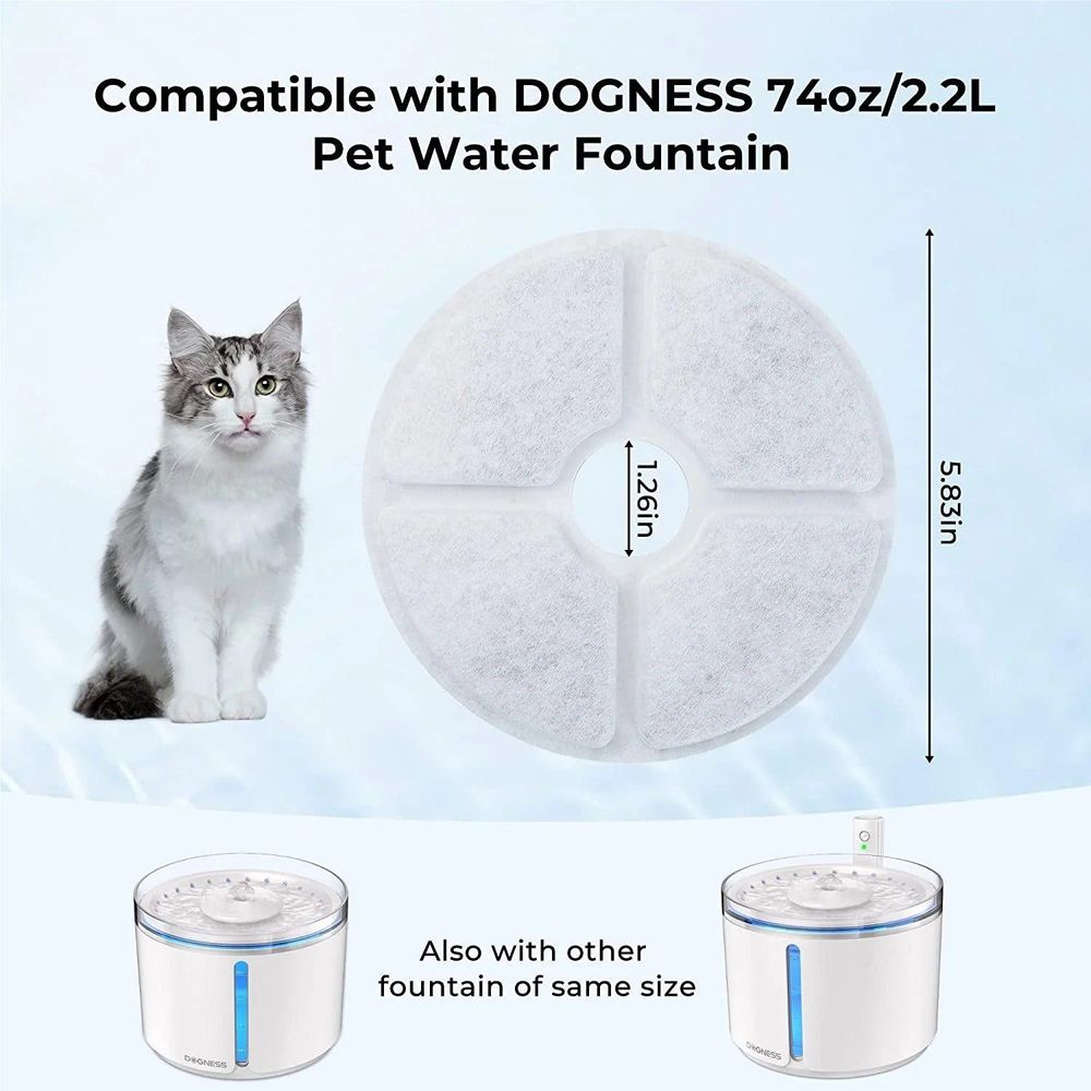 Round filter pad for pet water fountain, gray with central hole and segment design