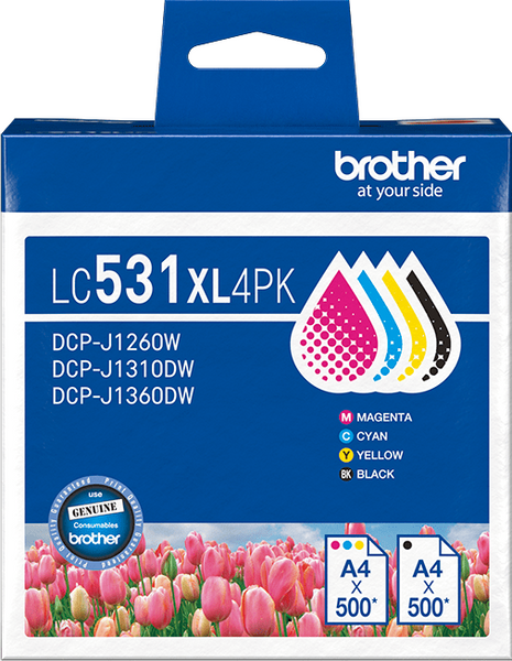 Brother LC531XL4PK 4-Pack Ink Cartrige