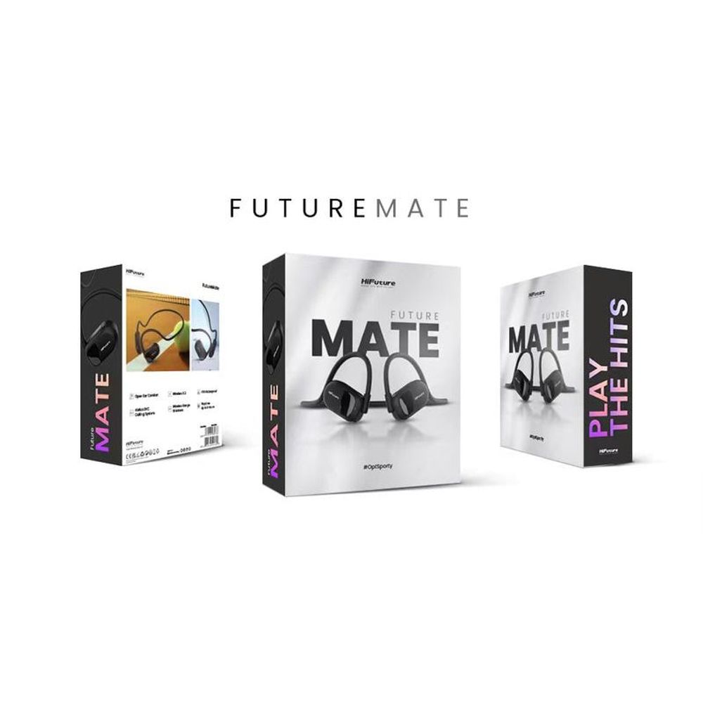 HiFuture FutureMate earphones retail boxes featuring product images and branding
