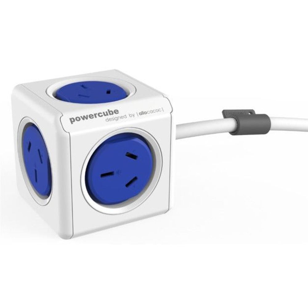 ALL-POWERCUBE5304-BL - ALLOCACOC POWERCUBE Extended 5 Outlets, 3M Blue