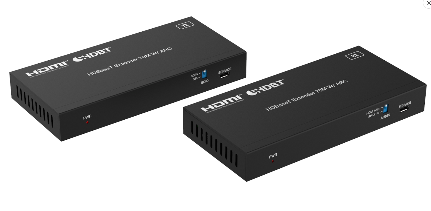 ARC-EHB70ARC - 18Gbps HDMI over HDBase T Extender with ARC/Bi-directional IR (70m)