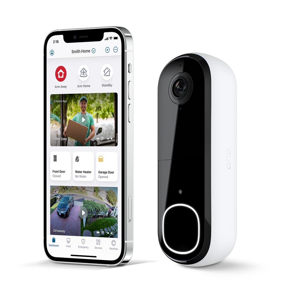 AVD4001-100AUS - Arlo Video Doorbell 2K Wired/Wire Setup - Wire - 3.05 m - White