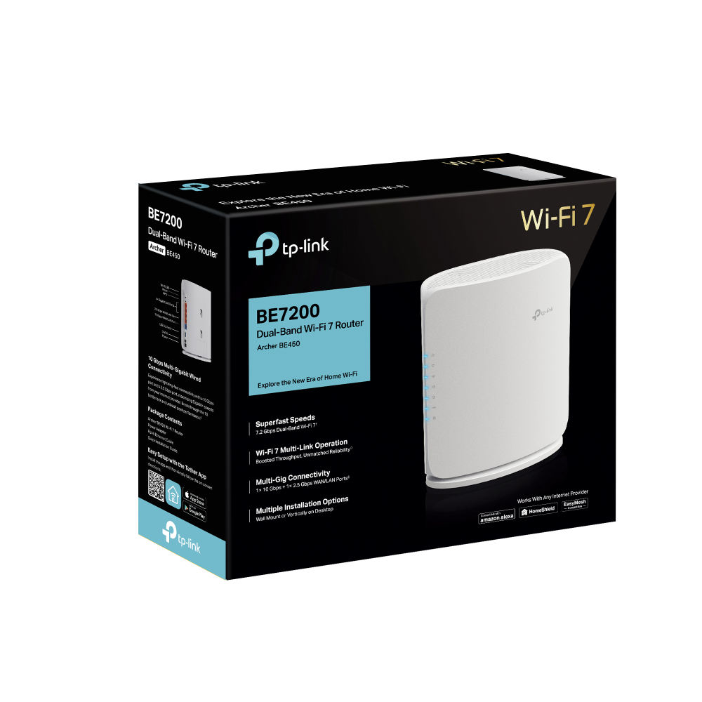 TP-Link Archer BE450, BE7200 Dual-Band Wi-Fi 7 Router