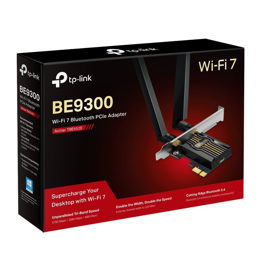 TP-Link Archer TBE552 BE9300 Wi-Fi 7 Bluetooth 5.4 PCIe Adapter