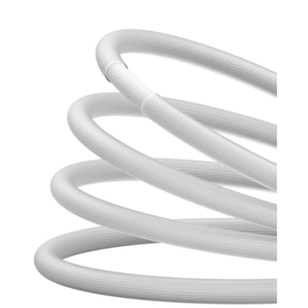Coiled white Type-C to Type-C charging cable