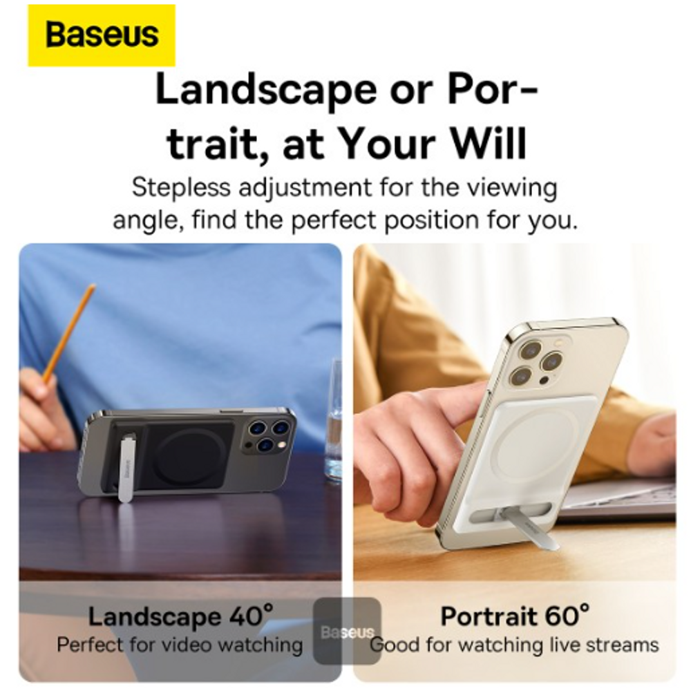 Baseus foldable magnetic phone bracket supporting portrait and landscape views