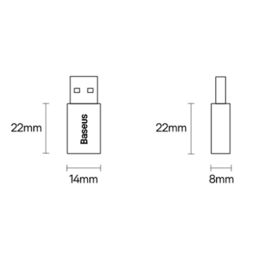 BAS05797 - Baseus Ingenuity Series Mini OTG Adaptor USB 3.1 to Type-C Black