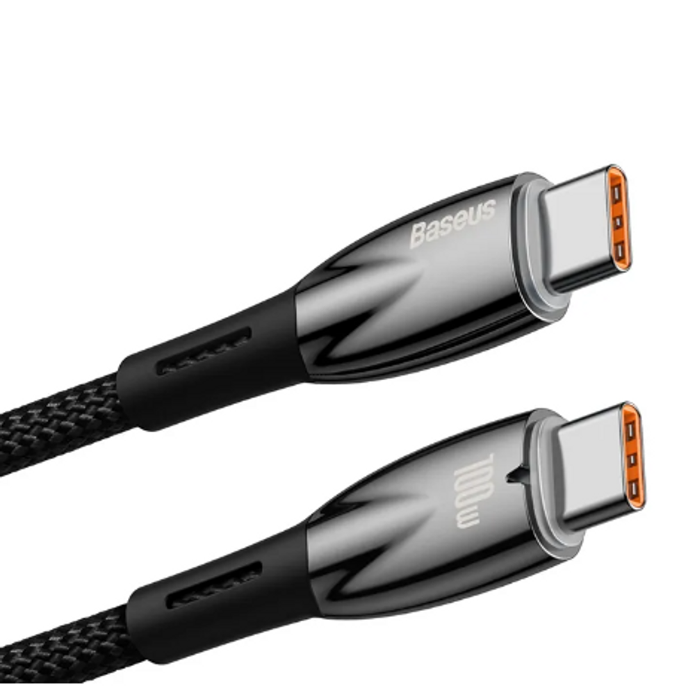 BAS18025 - Baseus Glimmer Series Fast Charging Data Cable Type-C to Type-C 100W 1m Black