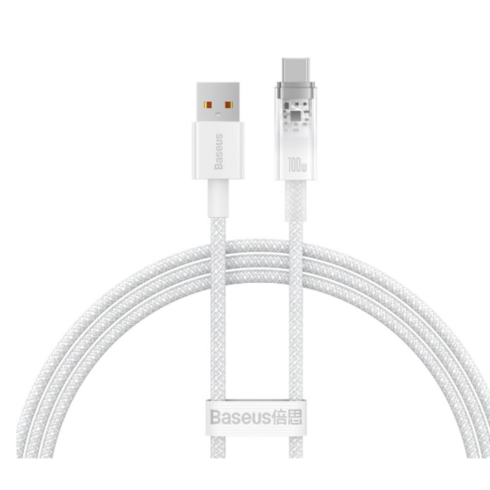 BAS29144 - Baseus Explorer Series Fast Charging Cable with Smart Temperature Control USB to Type-C 100W 1m White
