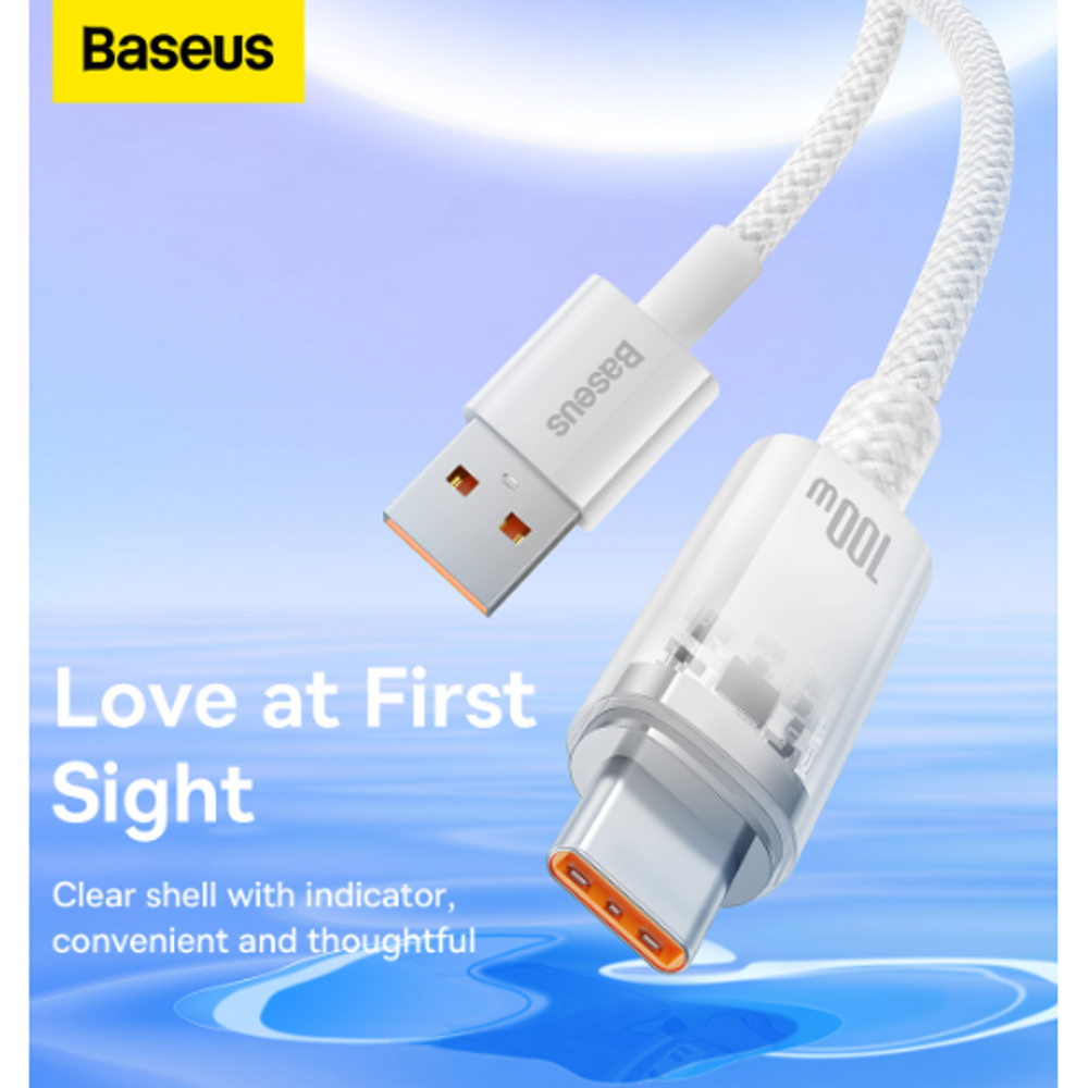 BAS29144 - Baseus Explorer Series Fast Charging Cable with Smart Temperature Control USB to Type-C 100W 1m White