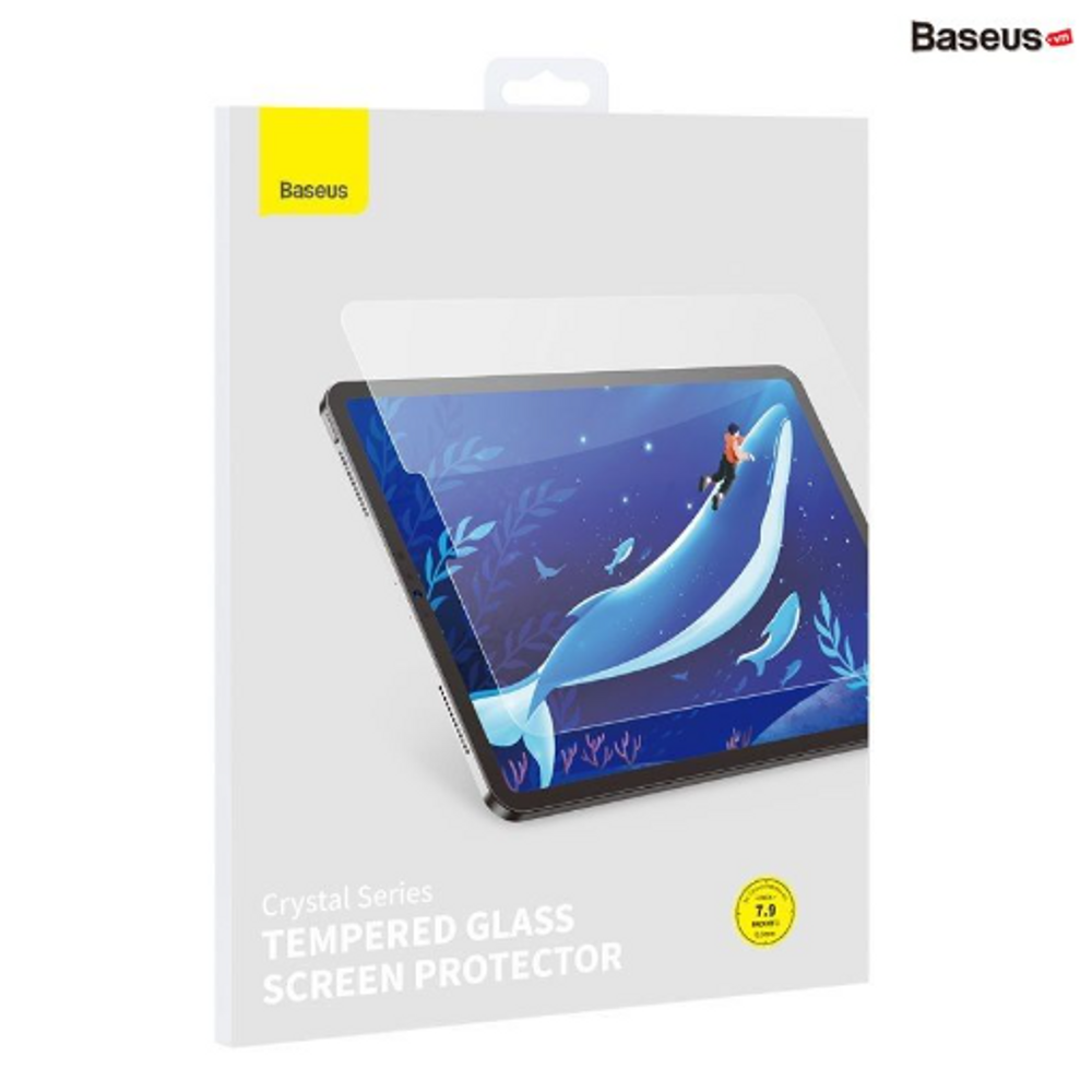 BAS21216 - Baseus Crystal Series 0.3mm Anti Blue-ray Tempered Glass Screen Protector for 12.9-inch iPad Pro 2018/2020/2021/2022 (Pack of 1 with installation tool and cleaning kit), Clear
