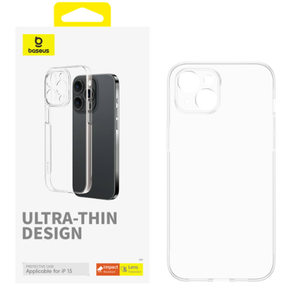 BAS41023 - OS-Baseus Lucent Series Phone Case for iPhone 15, Clear