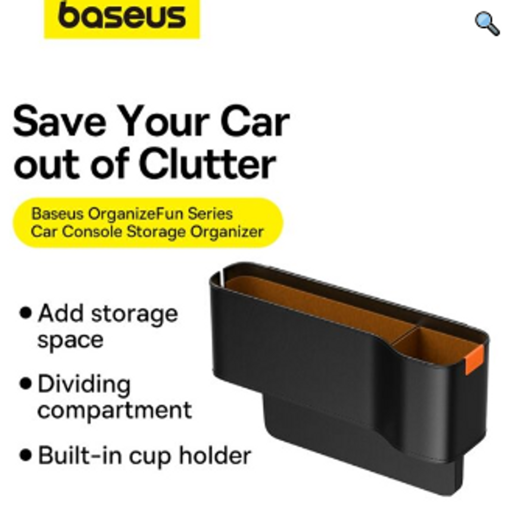 BAS41719 - Baseus OrganizeFun Series Car Console Storage Organizer Cluster Black