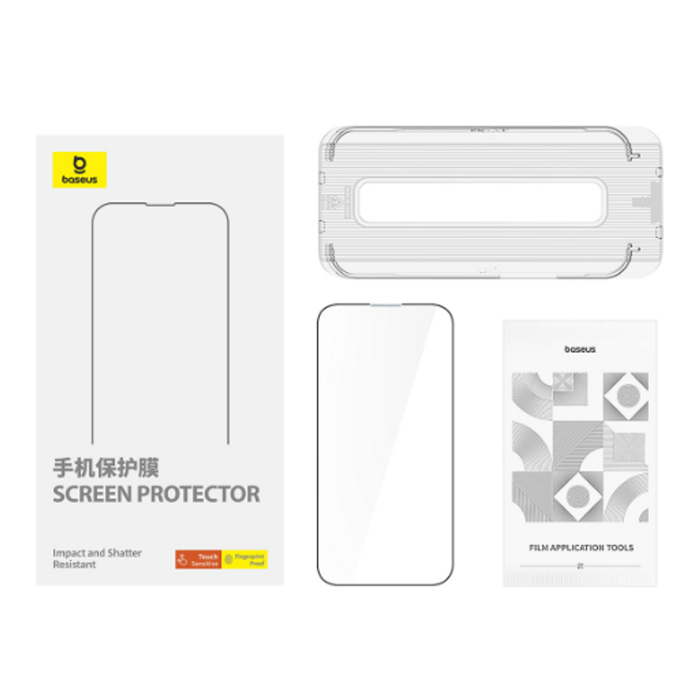 BAS41924 - Baseus Schott Series Phone Case for iPhone 15 Plus, Clear (With tempered-glass screen protector and cleaning kit)