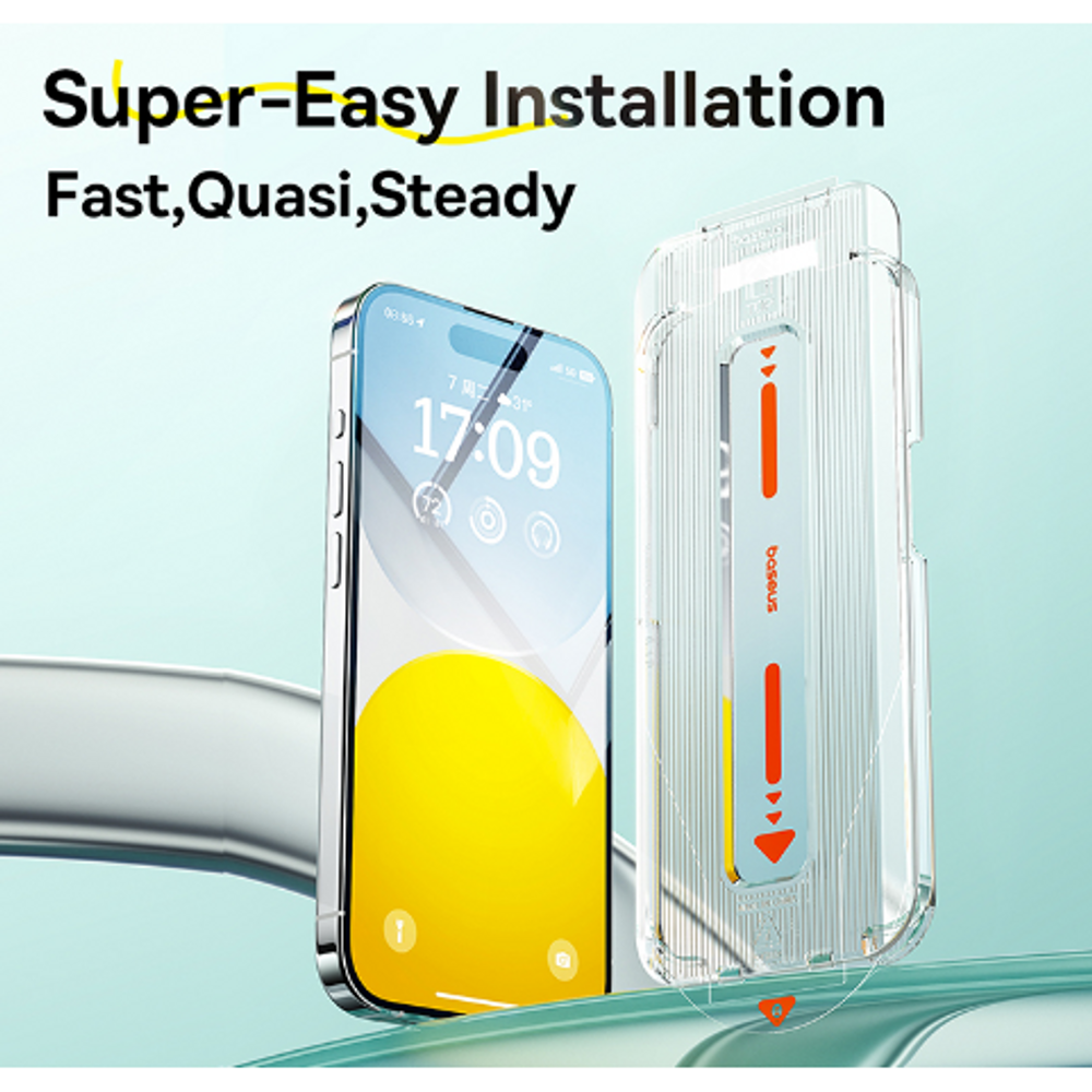 Privacy tempered glass screen protector with installation guide accessory