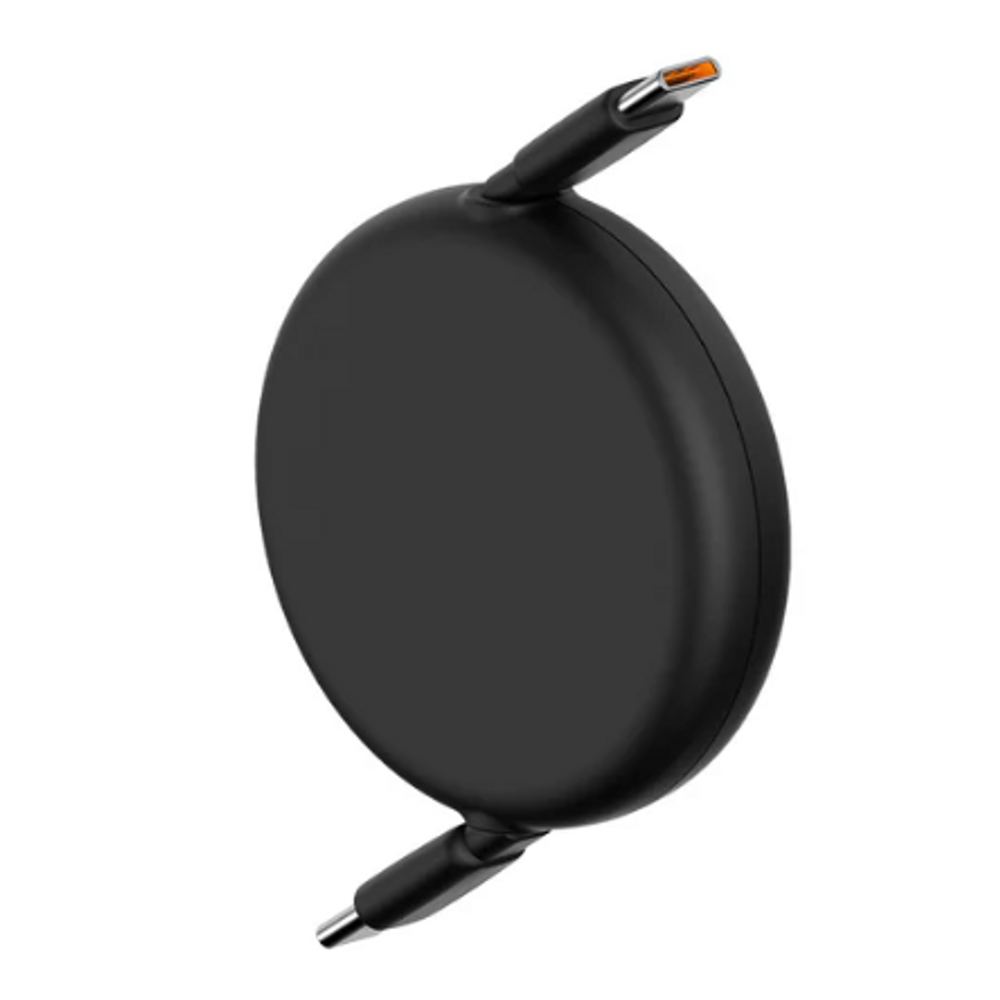 Baseus black retractable cable reel with one Type-C connector attached