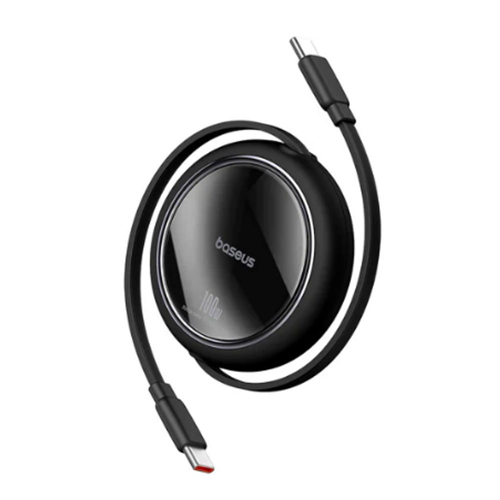 Baseus black retractable Type-C to Type-C cable with USB-C plugs