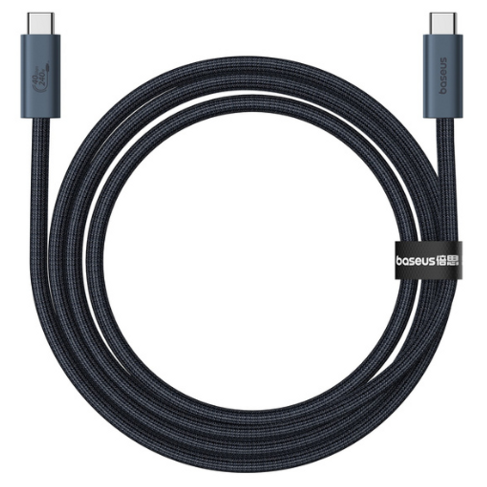 BAS48817 - Baseus Flash Series 2 USB4 Full Featured Data Cable Type-C to Type-C 240W 1m Cluster Black