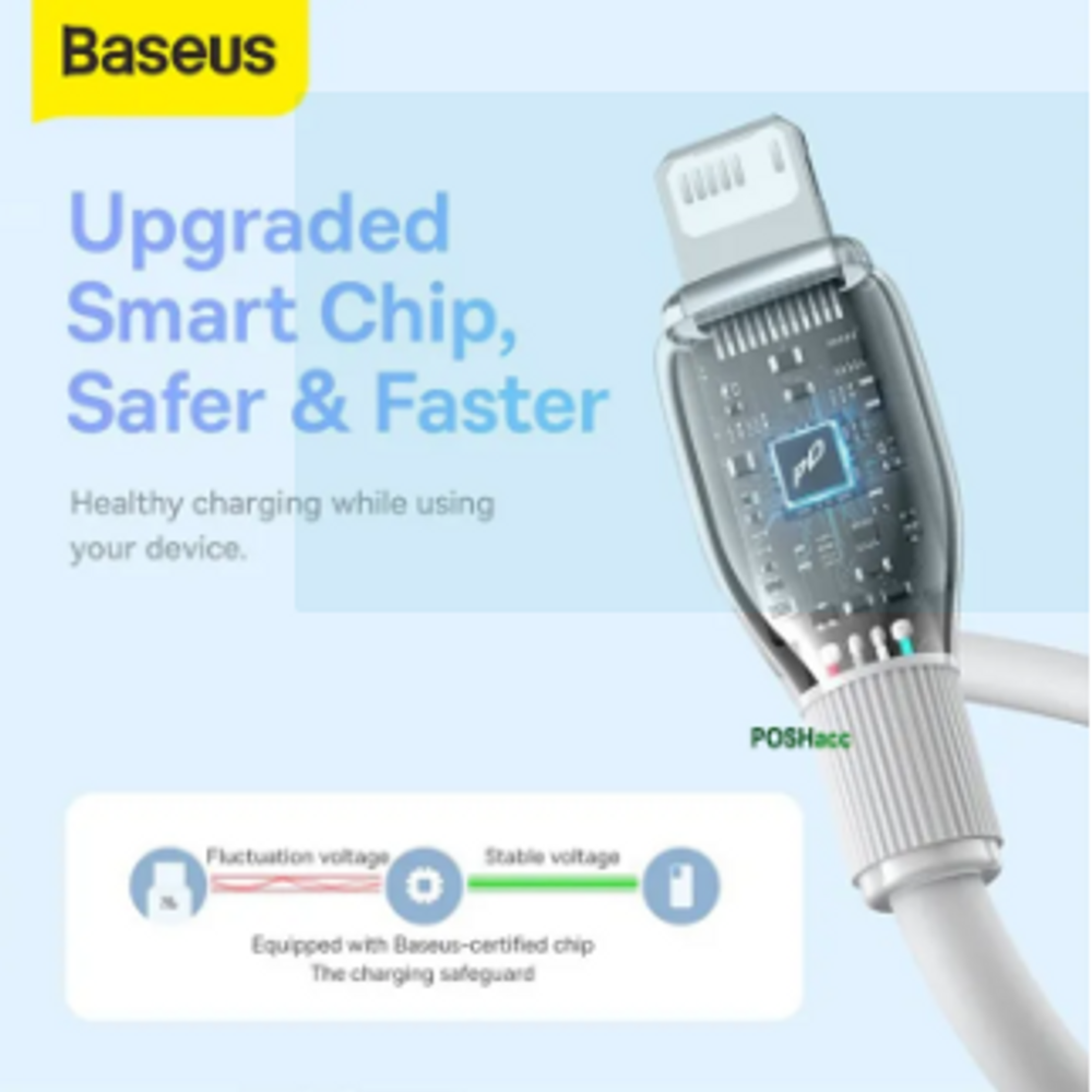 BAS50216 - Baseus Pudding Series Fast Charging Cable USB-C to Lightning 2.4A 1.2m Stellar White