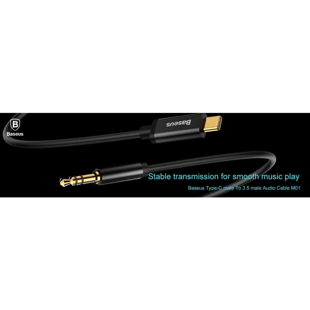 BAS62553 - Baseus Yiven Type-C Male to 3.5 Male Audio Cable M01 Black
