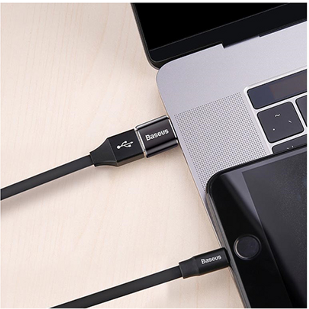 BAS63512 - Baseus Mini USB Female to Type-C Male Adapter Converter Black