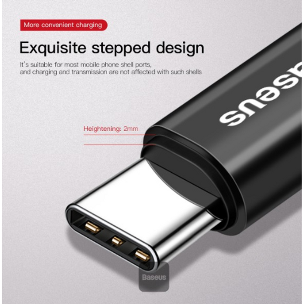 Black USB-A to Type-C coiled cable with stepped metal connector tips