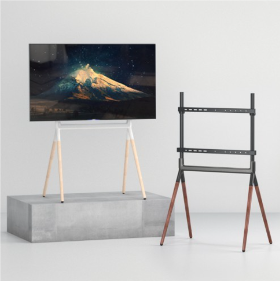 Bracom Easel Studio TV Floor Stands (Metal & Wood) up to 40kg Matte Black & Walnut Default Title