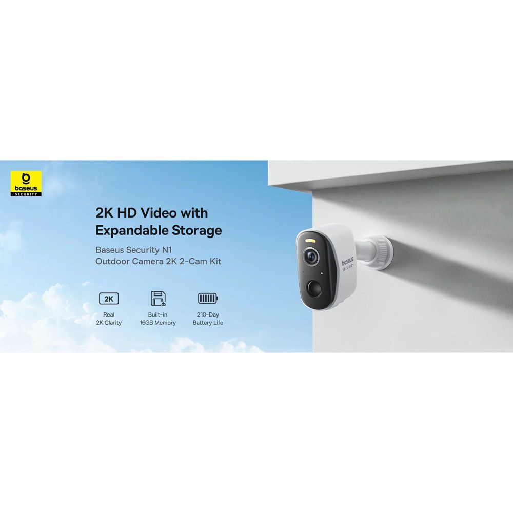 Baseus Security N1 Series Outdoor Camera Kit Moon White